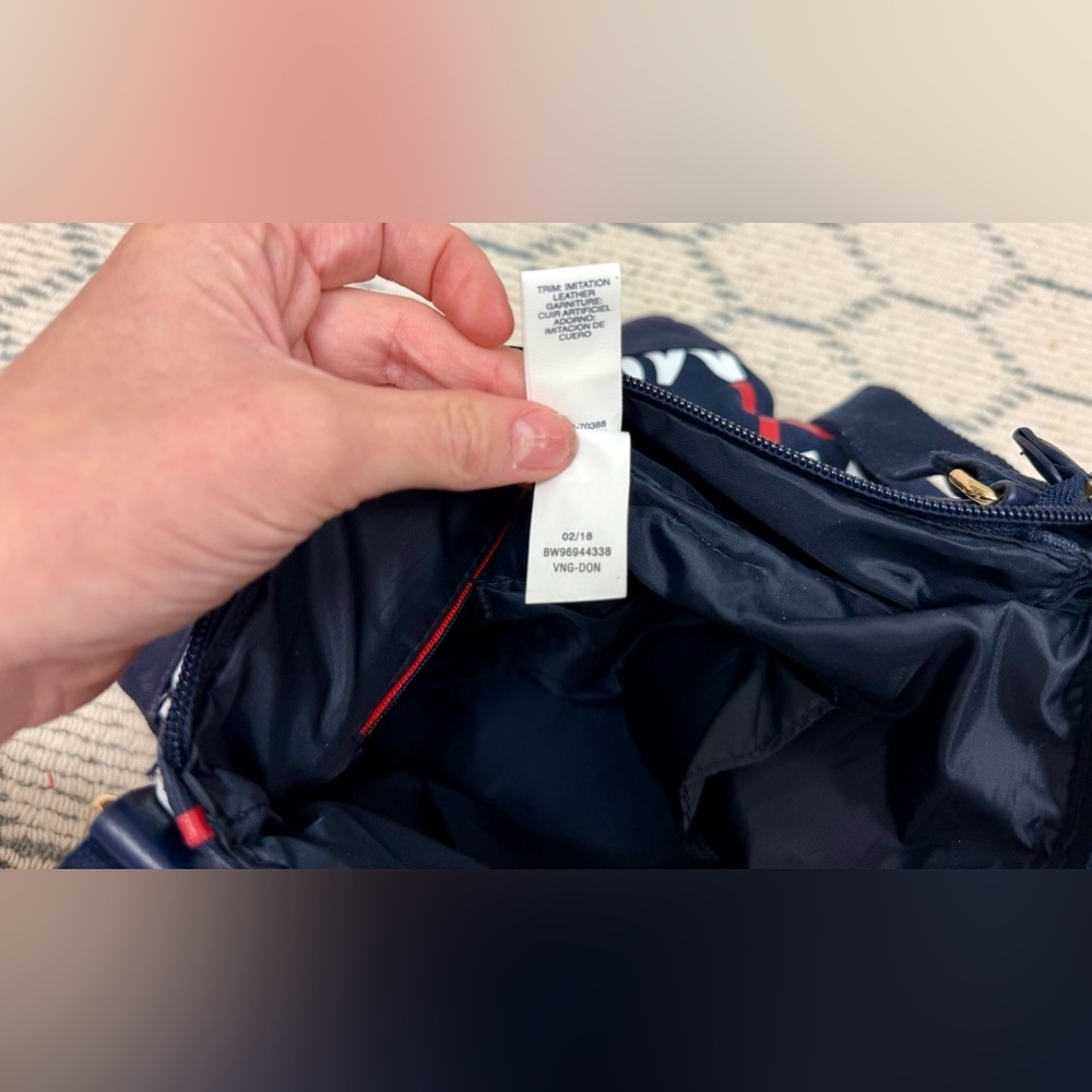 TOMMY HILFIGER Y2K Classic Navy Canvas Logo Print Adjustable Strap Crossvody - Picture 14 of 16